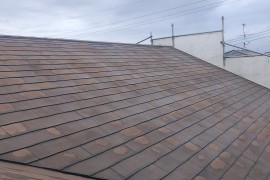 屋根塗装　熊本市中央区帯山　水性屋根フレッシュ仕上げ（板金含む）　の施工前画像