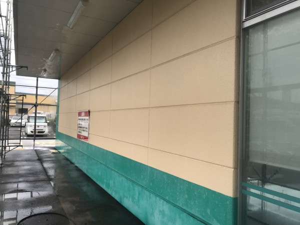 店舗外壁塗装　熊本県上益城郡御船町　外壁１液ウレタン仕上げ