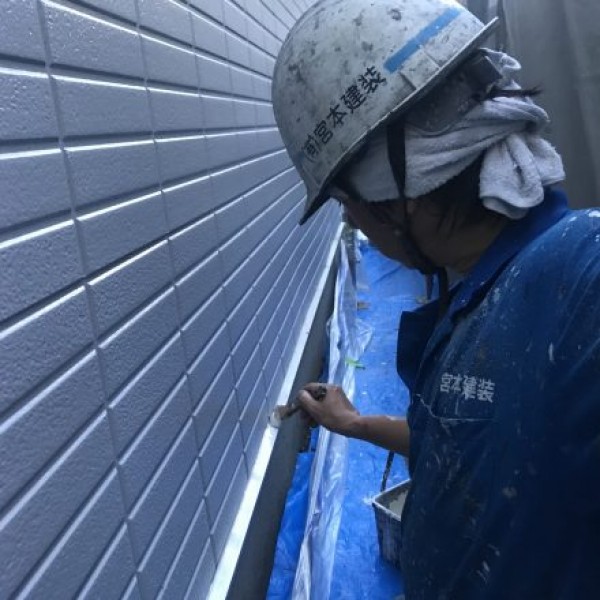 付帯部塗装　熊本市中央区神水　樋、水切り板金塗装