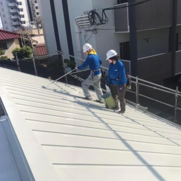 屋根遮熱塗装　熊本市中央区水前寺　屋根、外壁シーリング作業