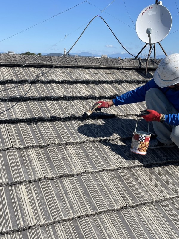 屋根シリコン塗装工事　☀まだ熱中症対策必要🌞☀　熊本市南区御幸笛