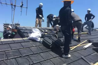 地震被害　屋根葺き替え工事 Before画像