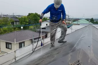 熊本益城住宅塗装・外壁塗装前高圧洗浄完了しました！！ Before画像
