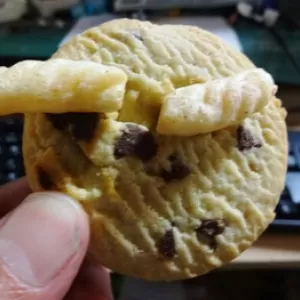かっぱえびせん＋ビスケット＝顔(笑)のサムネイル