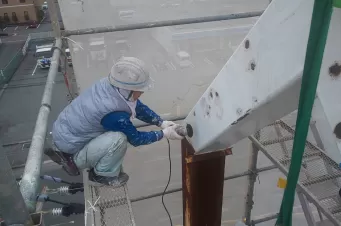 看板ポール塗装工事　　熊本県菊池郡大津町 Before画像