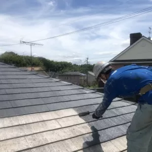 熊本市北区徳王･軒天井塗装及び、屋根中塗り完了！のサムネイル