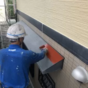 熊本市北区植木･板金ケレン、錆止め及び破風、樋塗装のサムネイル