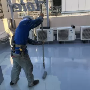 熊本市中央区･ホテル屋上防水上塗り完了！のサムネイル
