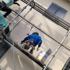 外壁塗装オーデフレッシュプラン　熊本市北区植木町の2階建て住宅上塗り状況のサムネイル