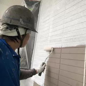 東区住宅  外壁塗装  微弾性下塗り工事のサムネイル