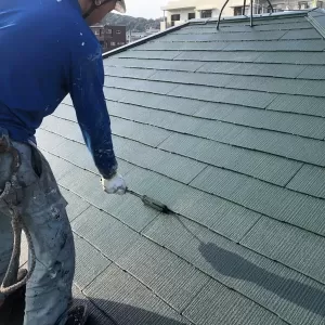 屋根塗装   西区島崎   コロニアル屋根上塗りのサムネイル