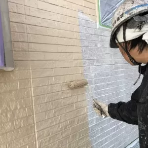 外壁塗装　熊本市北区　セラミックシリコン上塗りのサムネイル