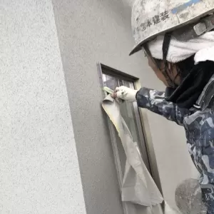 外壁吹付け塗装　熊本県合志市　リシン吹付け塗装完了！のサムネイル