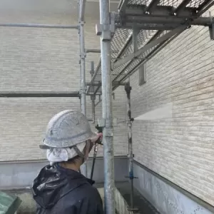 住宅外壁塗装　上益城郡御船町　塗装前高圧洗浄のサムネイル