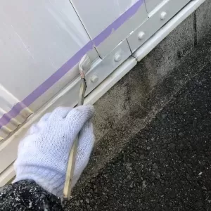 鉄部塗装　東区佐土原　/   屋根塗装　熊本市中央区　中塗り（刷毛取り）のサムネイル