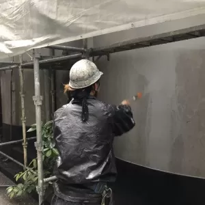 サイロ塗装　熊本県八代市　高圧洗浄完了！！のサムネイル