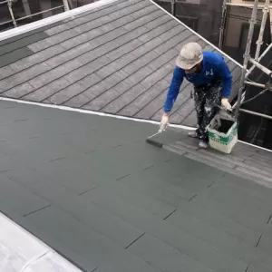 屋根塗装　熊本県菊陽町　屋根中塗り完了！！のサムネイル