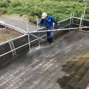 屋根塗装　熊本県大津町　塗装前高圧洗浄のサムネイル