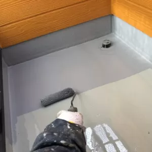 ベランダ土間防水　熊本市北区四方寄町　塗装工事完了！！のサムネイル