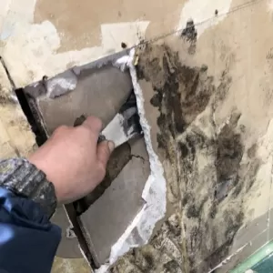 店舗内部クロス貼り替え　熊本市中央区坪井　一部ボード補修のサムネイル