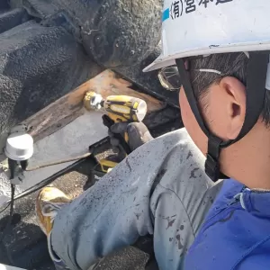 破風・鼻隠し塗装前下地処理　熊本市東区月出　のサムネイル