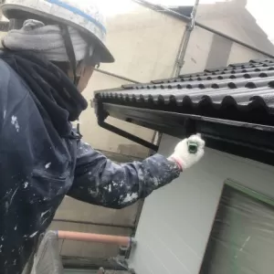 付帯部塗装　熊本市東区月出　付帯部ケレン・中塗りのサムネイル
