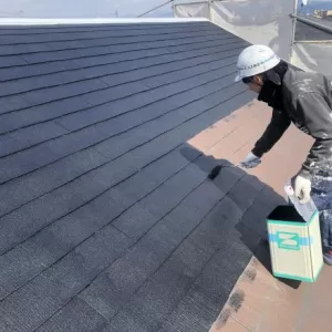 屋根塗装　熊本市中央区帯山　屋根中塗り（屋根板金含む）のサムネイル