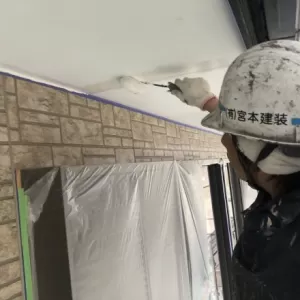 軒天井塗装　熊本県南阿蘇　軒天井塗装完了！！のサムネイル