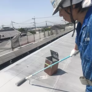 屋上塗膜防水　熊本市東区　屋上防水工事完了のサムネイル