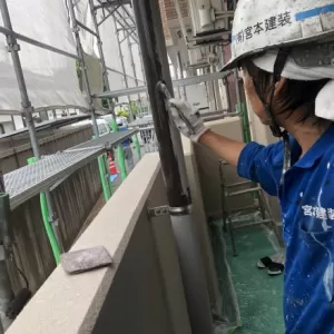 付帯部塗装　熊本市東区若葉　付帯部塗装上塗り１回目のサムネイル