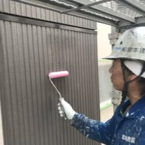 外壁塗装　熊本市中央区水前寺　フッ素クリヤー１回目のサムネイル