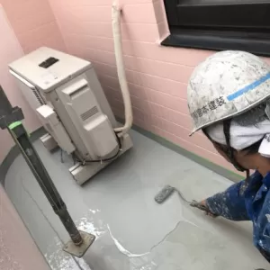 ベランダ防水　熊本市中央区中央街　ベランダ土間ウレタン２回目（プルーフロンバリュー）のサムネイル