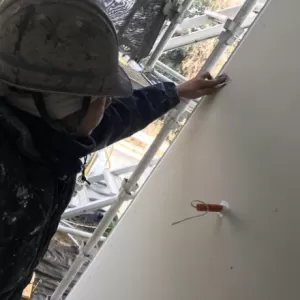 住宅塗装　熊本市北区山室　新築住宅外壁パテ処理のサムネイル
