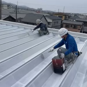 屋根塗装　熊本県宇土市　屋根中塗り完了！のサムネイル