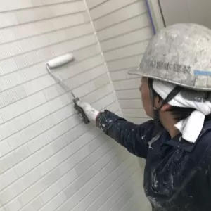 住宅外壁塗装　熊本市中央区水前寺　外壁フッ素クリヤー1回目のサムネイル