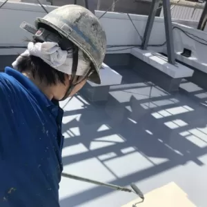屋上防水　熊本市中央区中央街　屋上上塗り完了！のサムネイル