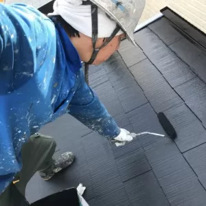 屋根塗装　熊本市北区新地　屋根上塗り完了のサムネイル