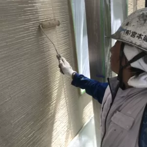 外壁塗装　熊本県菊陽町　外壁上塗りのサムネイル
