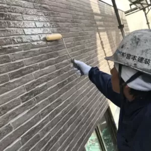 外壁塗装　熊本市北区高平　パワーフッ素クリヤー使用のサムネイル