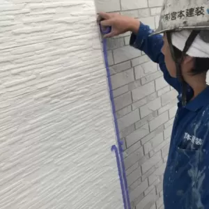 外壁シーリング　熊本県御船町　シーリング養生完了のサムネイル