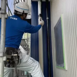 熊本市高平住宅　竪樋塗装工事　コスモマイルドシリコン2仕様のサムネイル