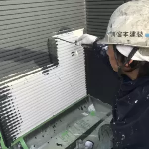 外壁塗装　熊本県菊陽町　外壁中塗りのサムネイル