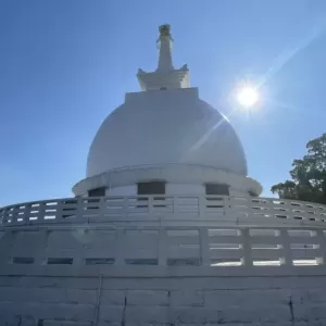今年もよろしくお願いします　花岡山の仏舎利塔のサムネイル