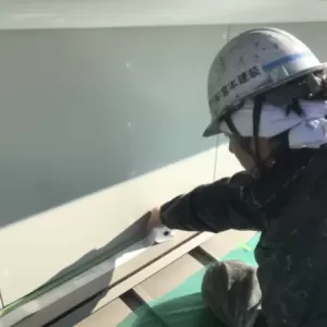 外壁塗装　熊本県嘉島町　1号地パテ処理及び養生のサムネイル