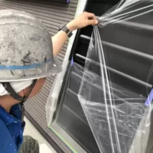 外壁塗装　熊本市南区南高江　塗装前養生作業のサムネイル