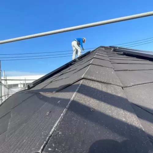 屋根塗装　熊本市東区　屋根ヤネフレッシュ仕上げ（屋根板金込み）のサムネイル
