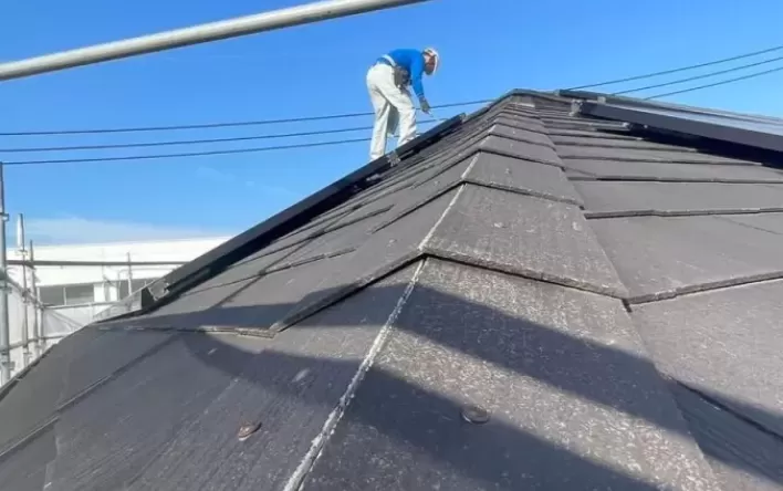 屋根塗装　熊本市東区　屋根ヤネフレッシュ仕上げ（屋根板金込み）