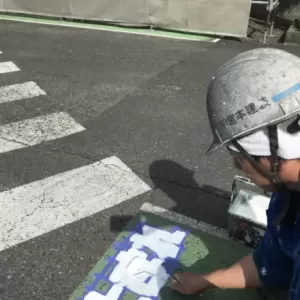 歩行帯塗装　熊本県八代市　本日歩行帯塗装工事完了のサムネイル
